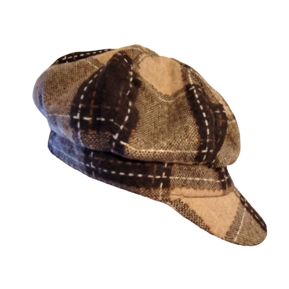 Unlisted Accessories - VTG| Plaid Wool Y2K Newsboy  Cap